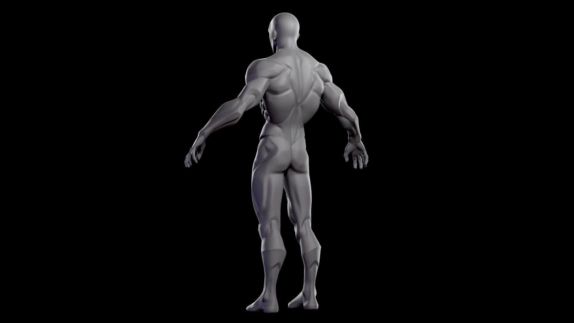 Stylized Male Basemesh Low-poly 3D model_5