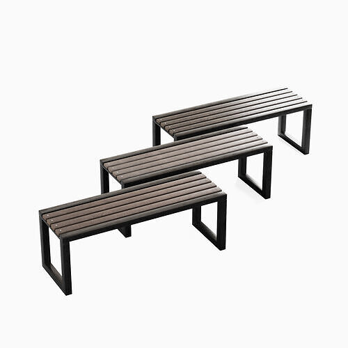 Outdoor Bench V 01 Set Low-poly 3D model
