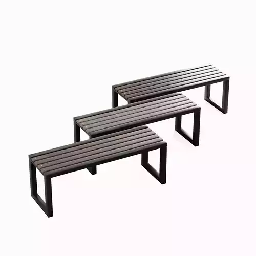 Outdoor Bench V 01 Set Low-poly 3D model