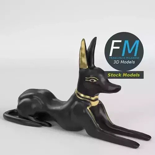 Sitting Anubis Statue