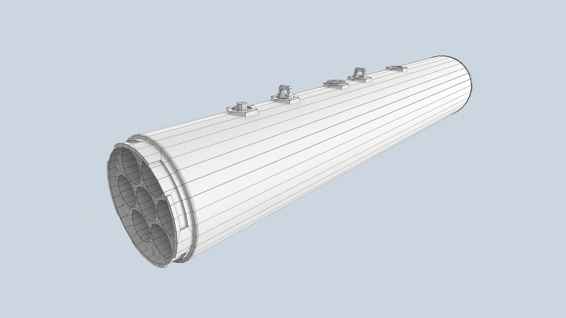 XM-157 Launcher With 70mm Missile Low-poly 3D model_12