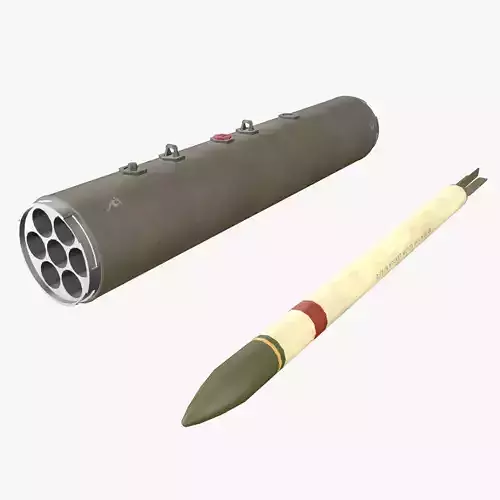 XM-157 Launcher With 70mm Missile Low-poly 3D model
