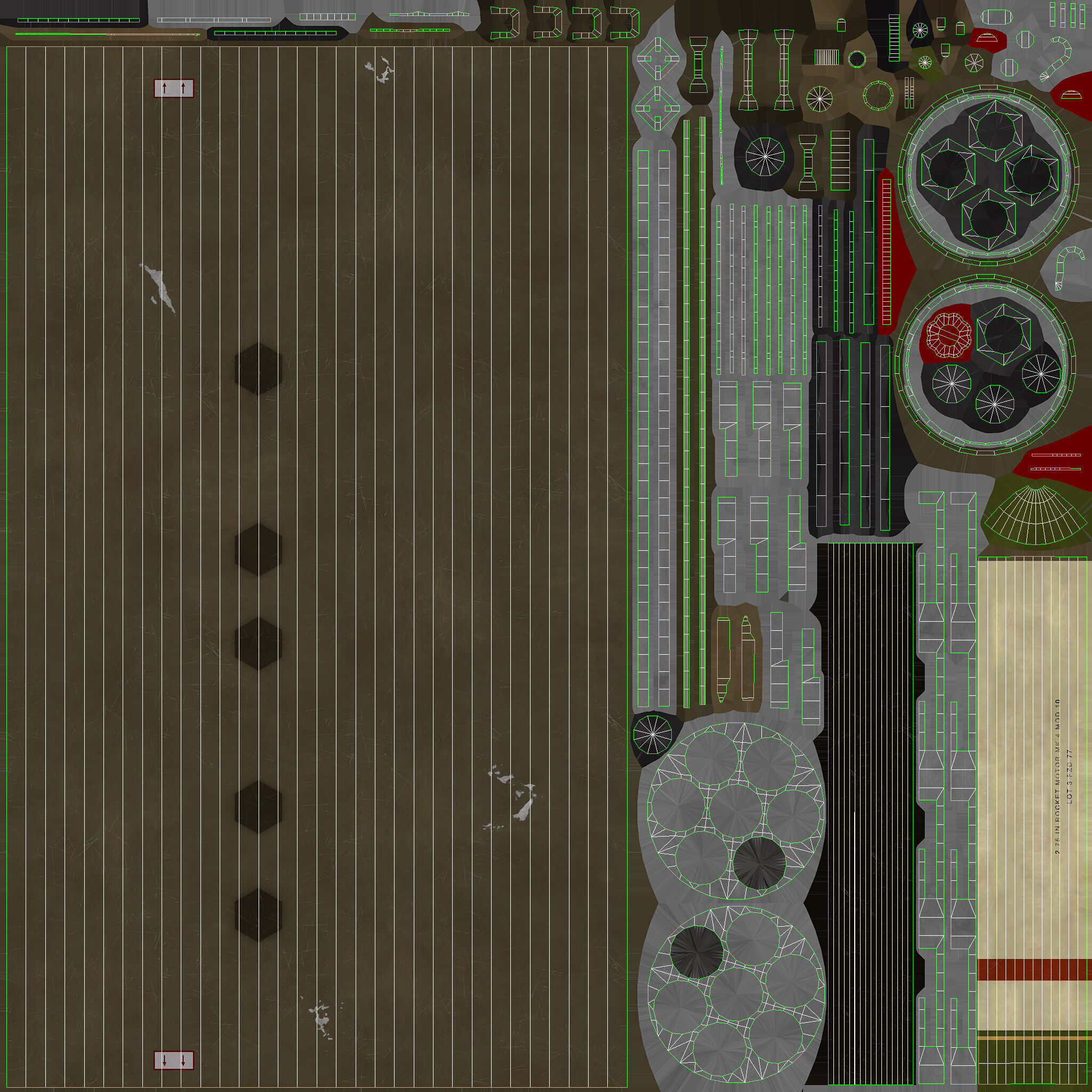 XM-157 Launcher With 70mm Missile Low-poly 3D model_11