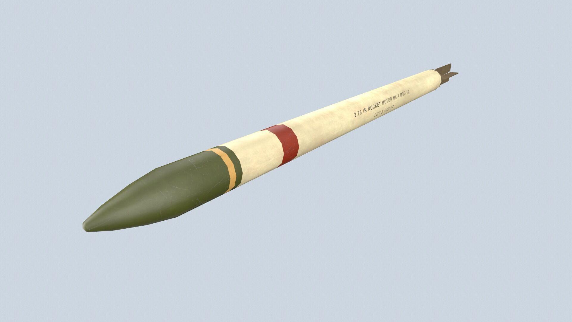 XM-157 Launcher With 70mm Missile Low-poly 3D model_7