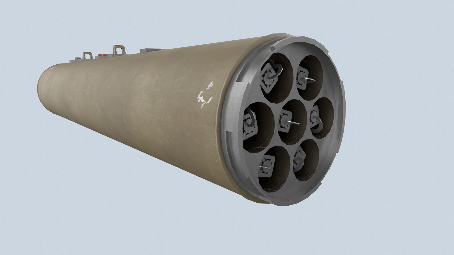 XM-157 Launcher With 70mm Missile Low-poly 3D model_4