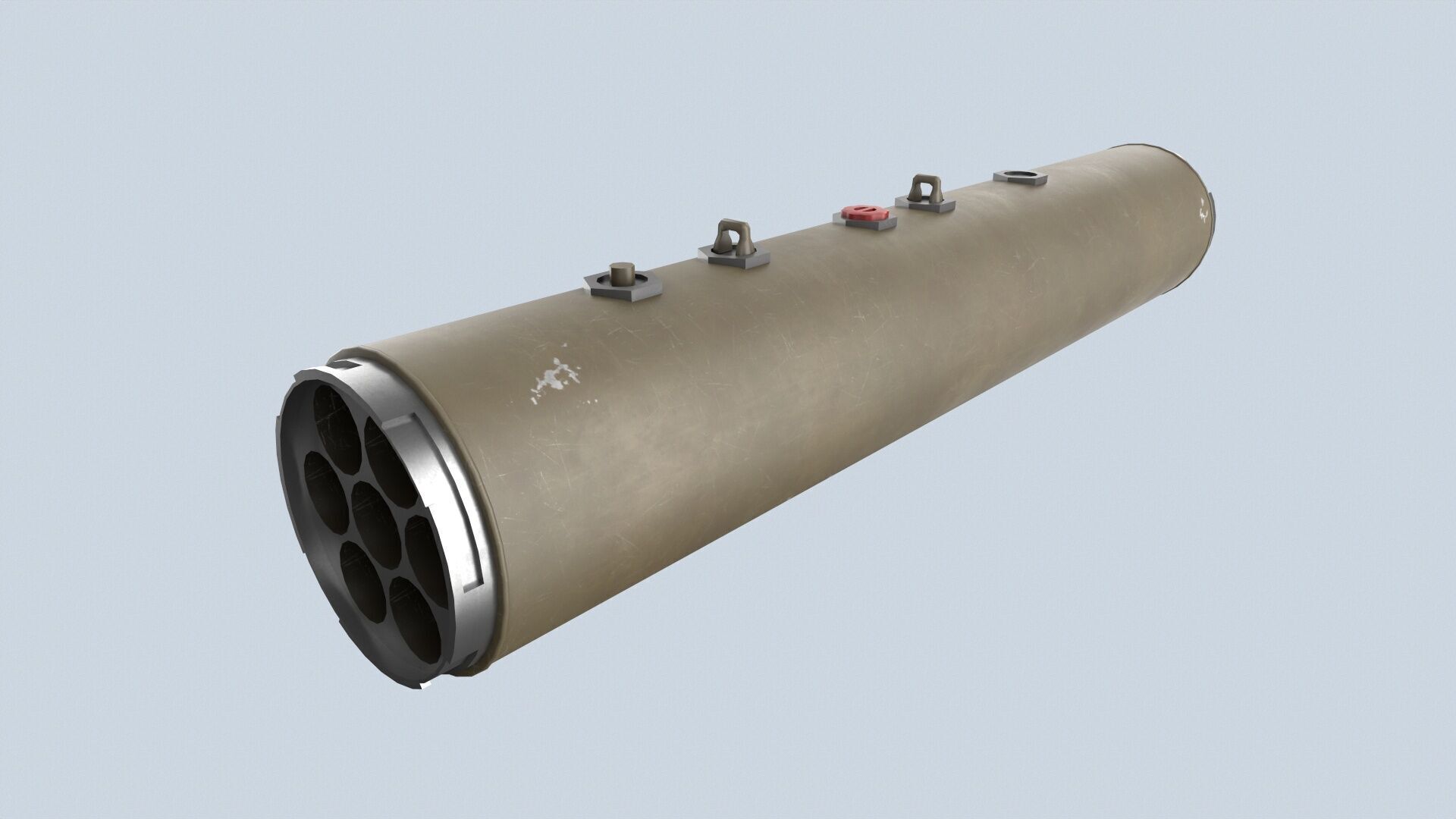 XM-157 Launcher With 70mm Missile Low-poly 3D model_1