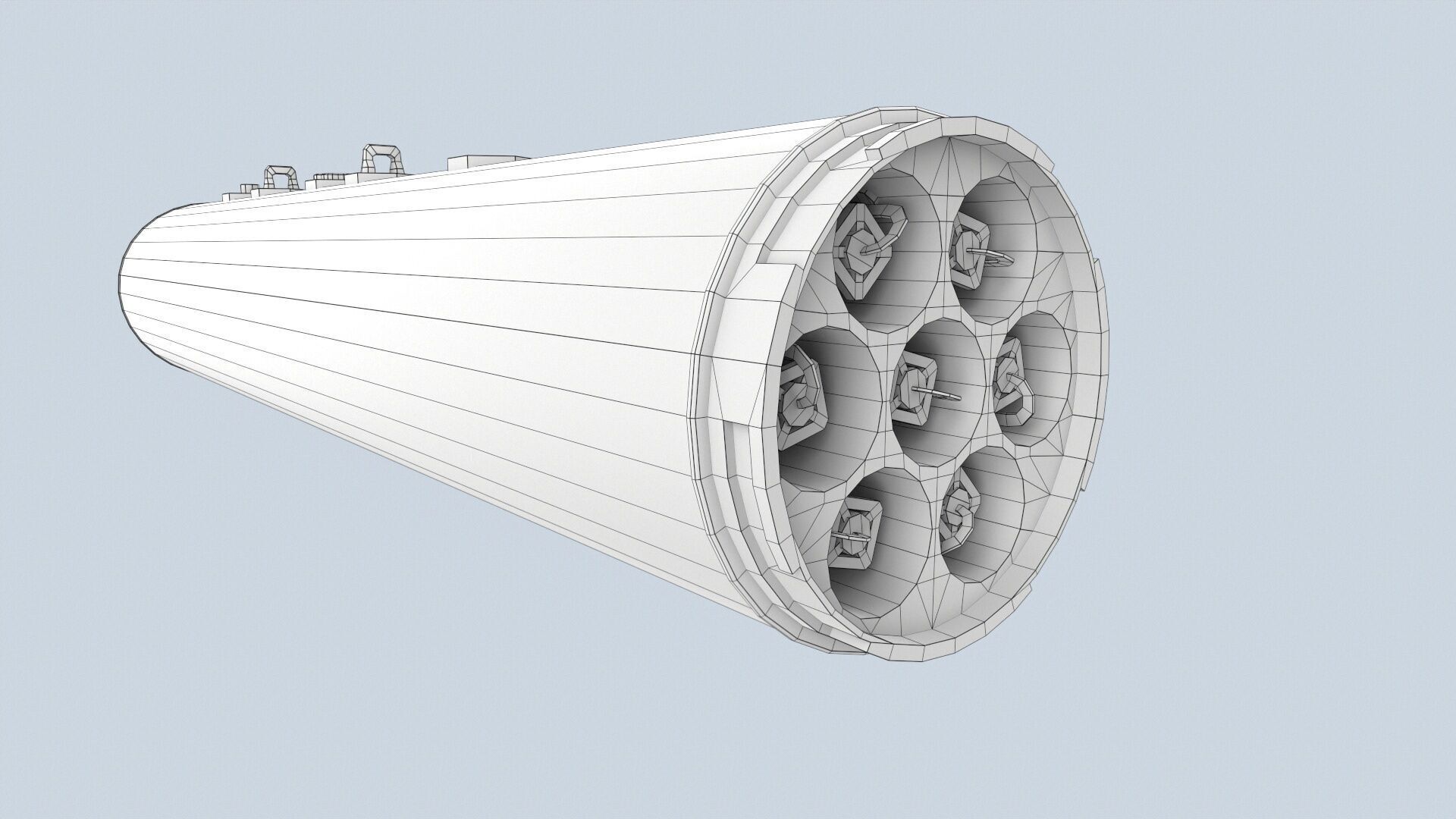 XM-157 Launcher With 70mm Missile Low-poly 3D model_15