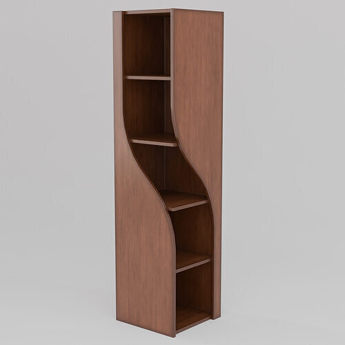 Wooden Bookshelf Low-poly 3D model