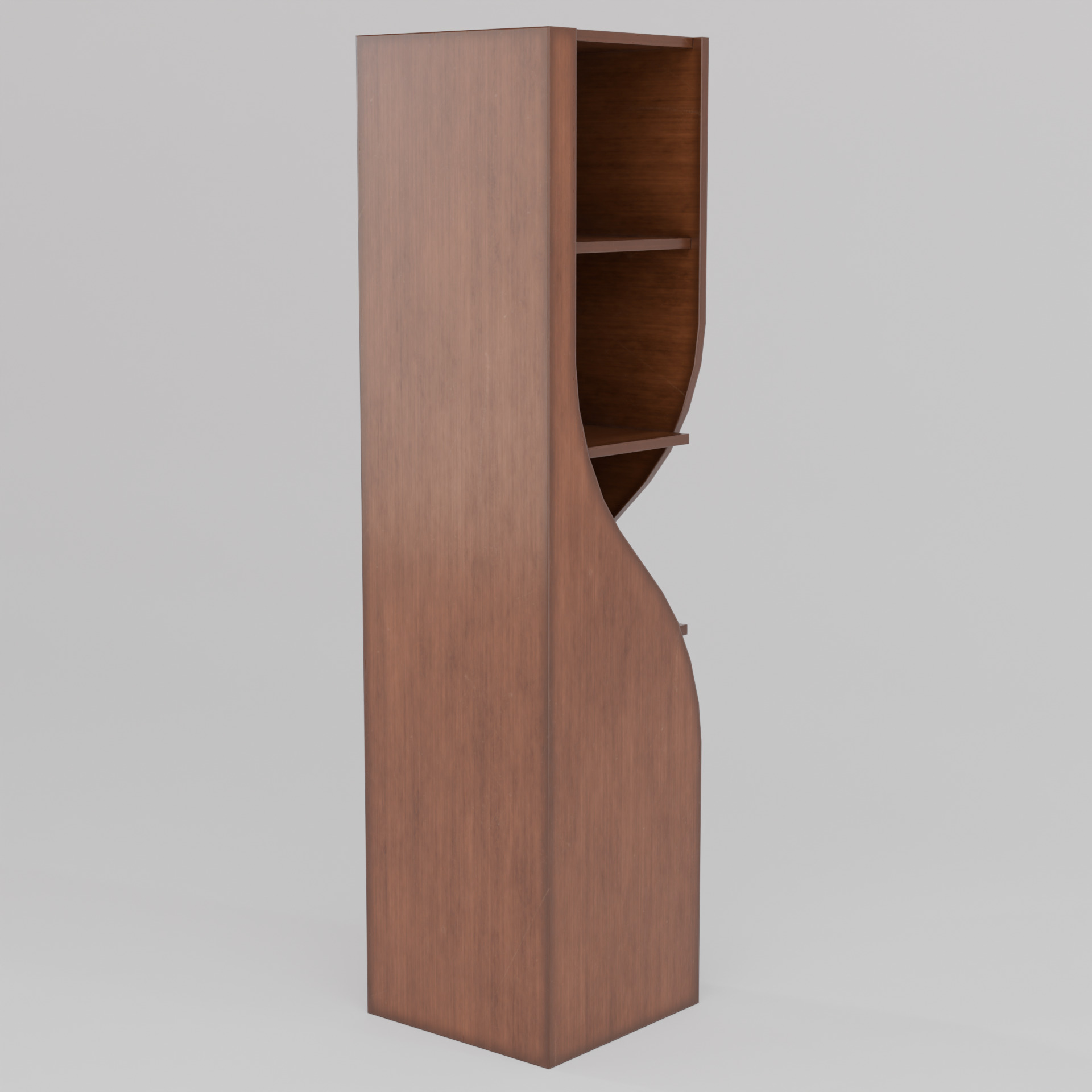 Wooden Bookshelf Low-poly 3D model_3