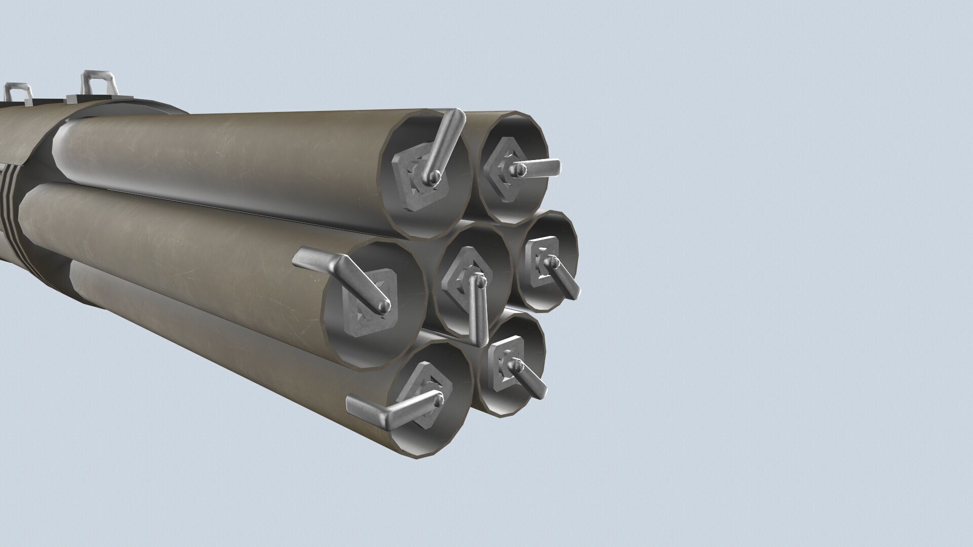 XM-158 Launcher With 70mm Missile Low-poly 3D model_4