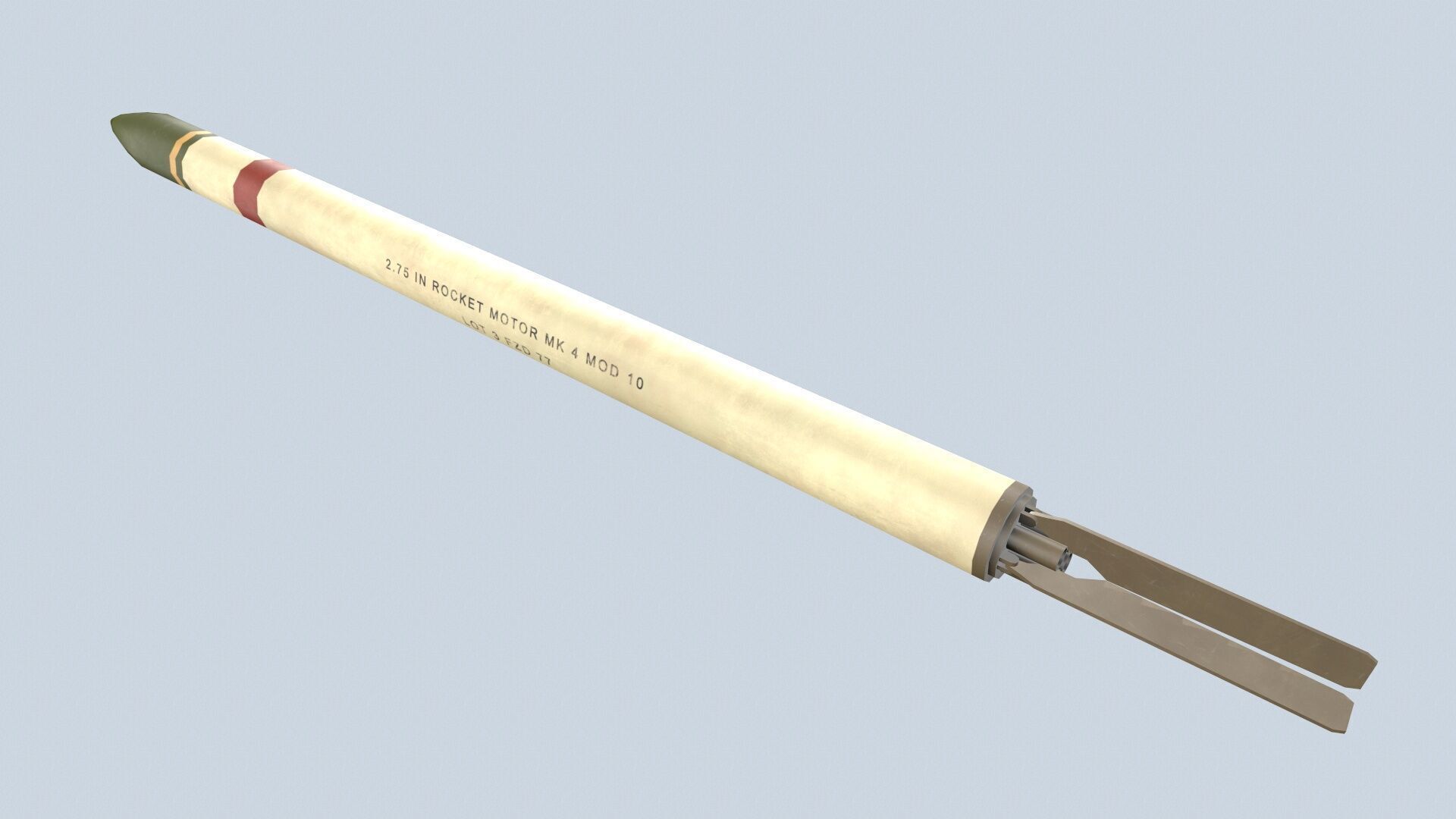 XM-158 Launcher With 70mm Missile Low-poly 3D model_8