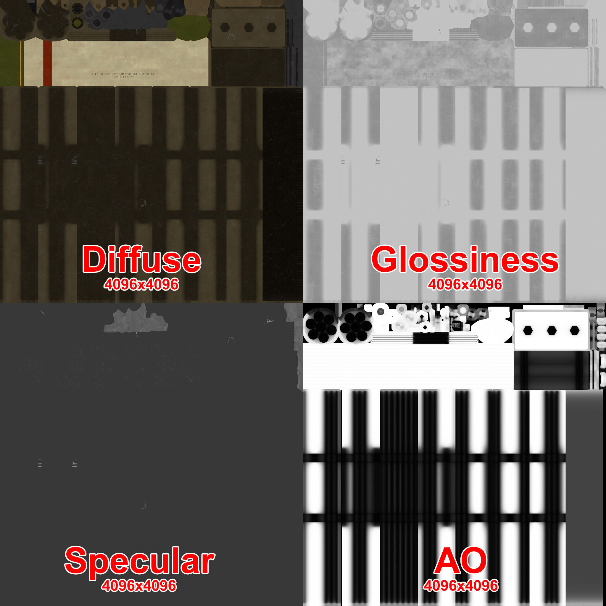 XM-158 Launcher With 70mm Missile Low-poly 3D model_23