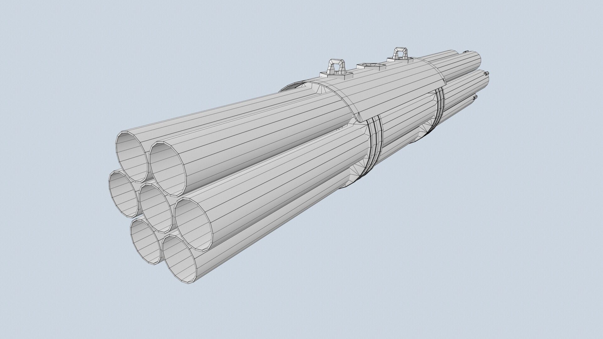 XM-158 Launcher With 70mm Missile Low-poly 3D model_11