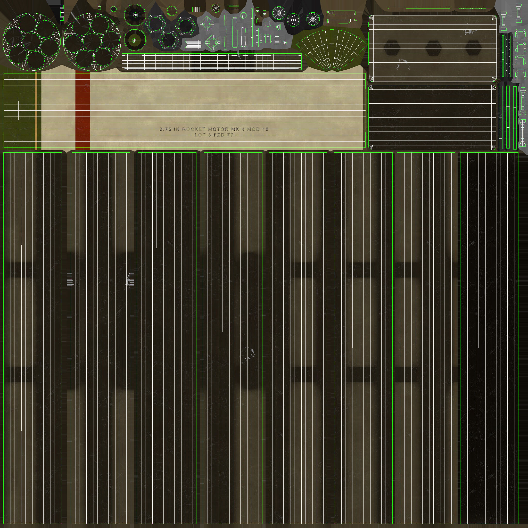 XM-158 Launcher With 70mm Missile Low-poly 3D model_21