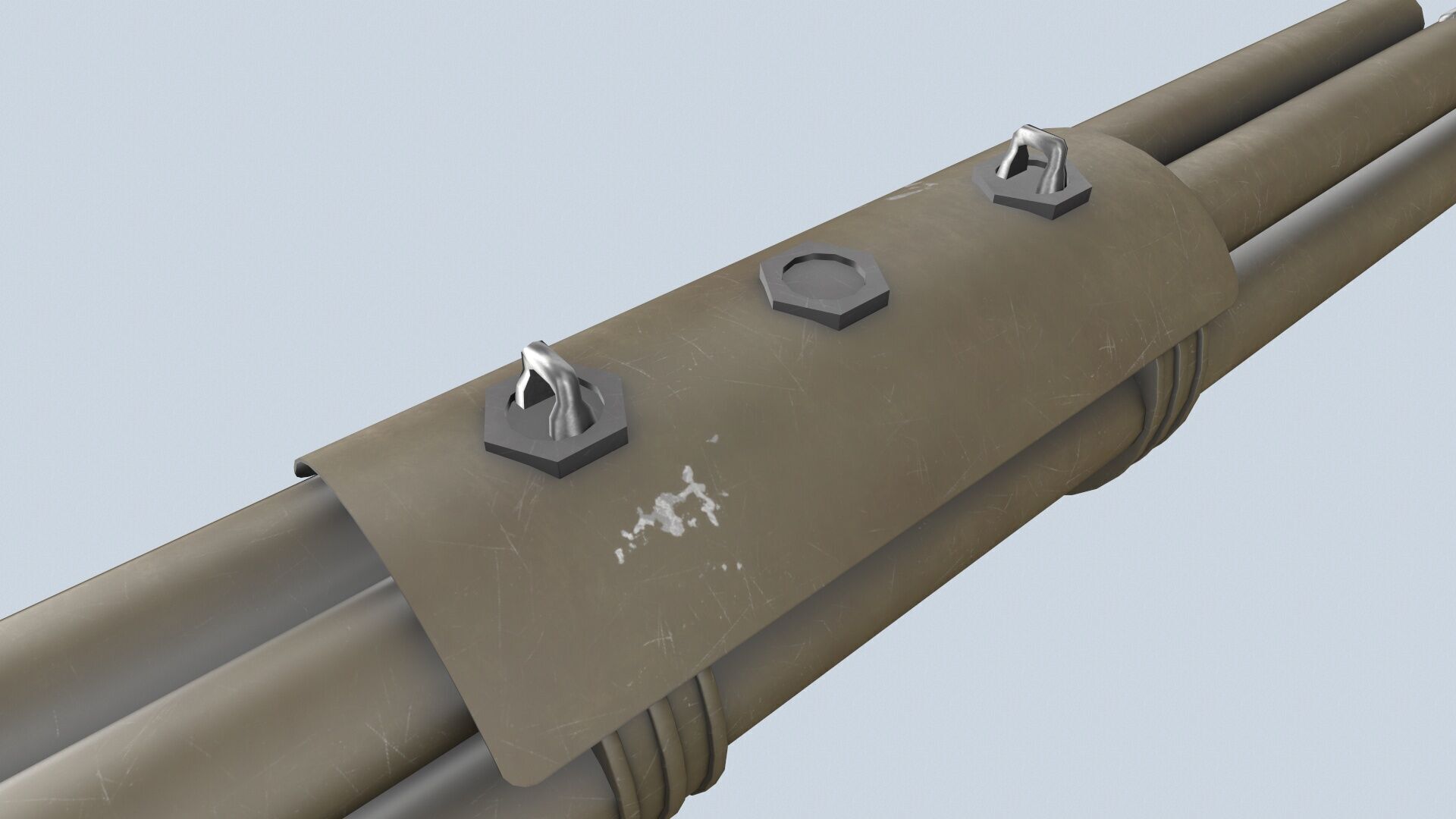 XM-158 Launcher With 70mm Missile Low-poly 3D model_3