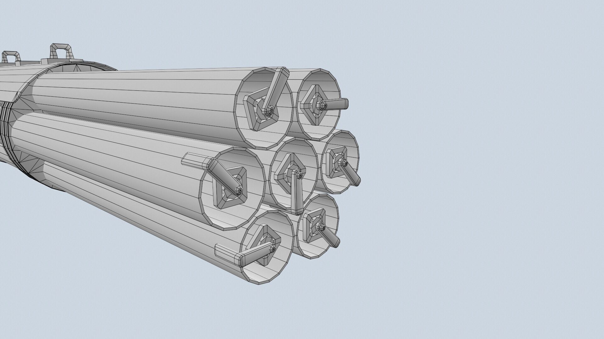 XM-158 Launcher With 70mm Missile Low-poly 3D model_14
