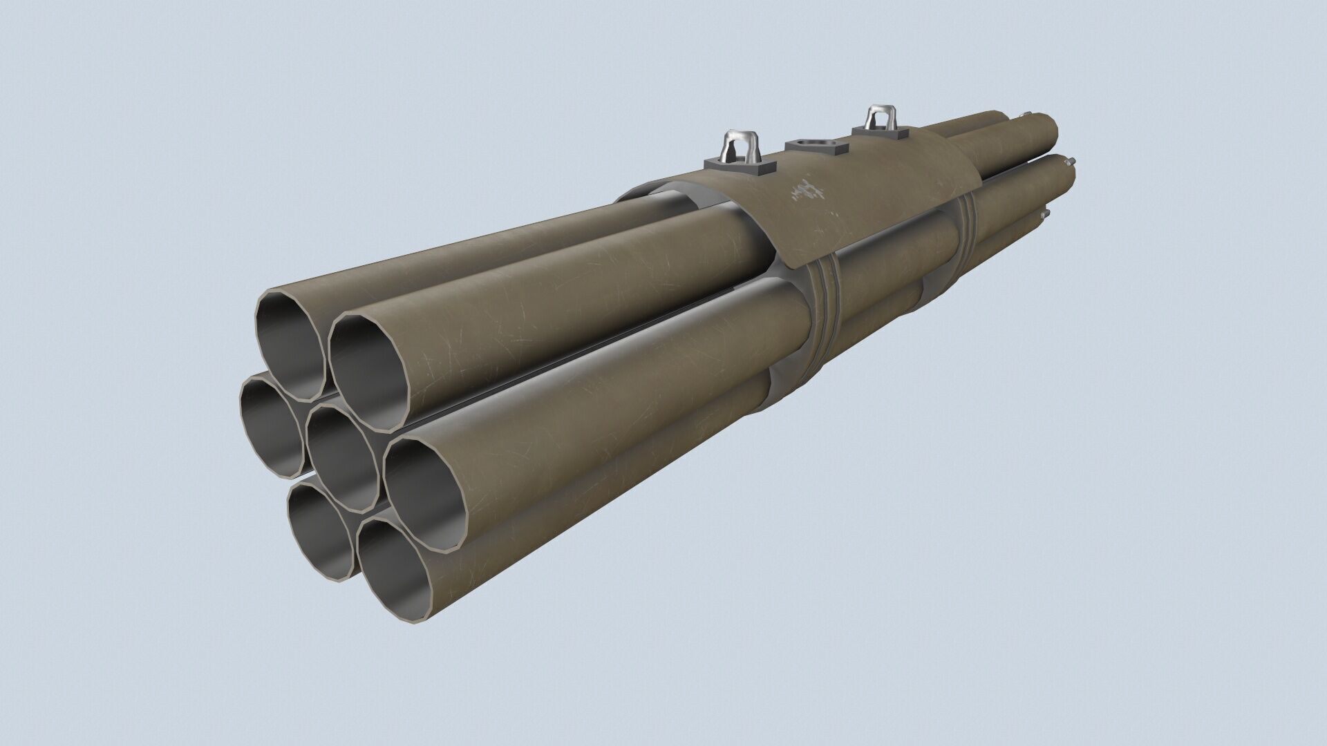 XM-158 Launcher With 70mm Missile Low-poly 3D model_1