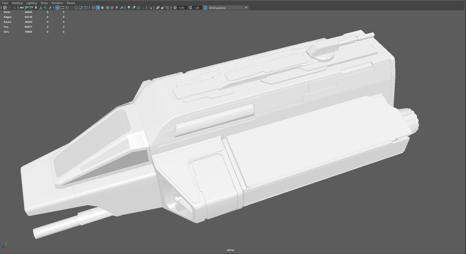 Phantom Starship Low Poly Sci-Fi Spaceship Low-poly 3D model_20