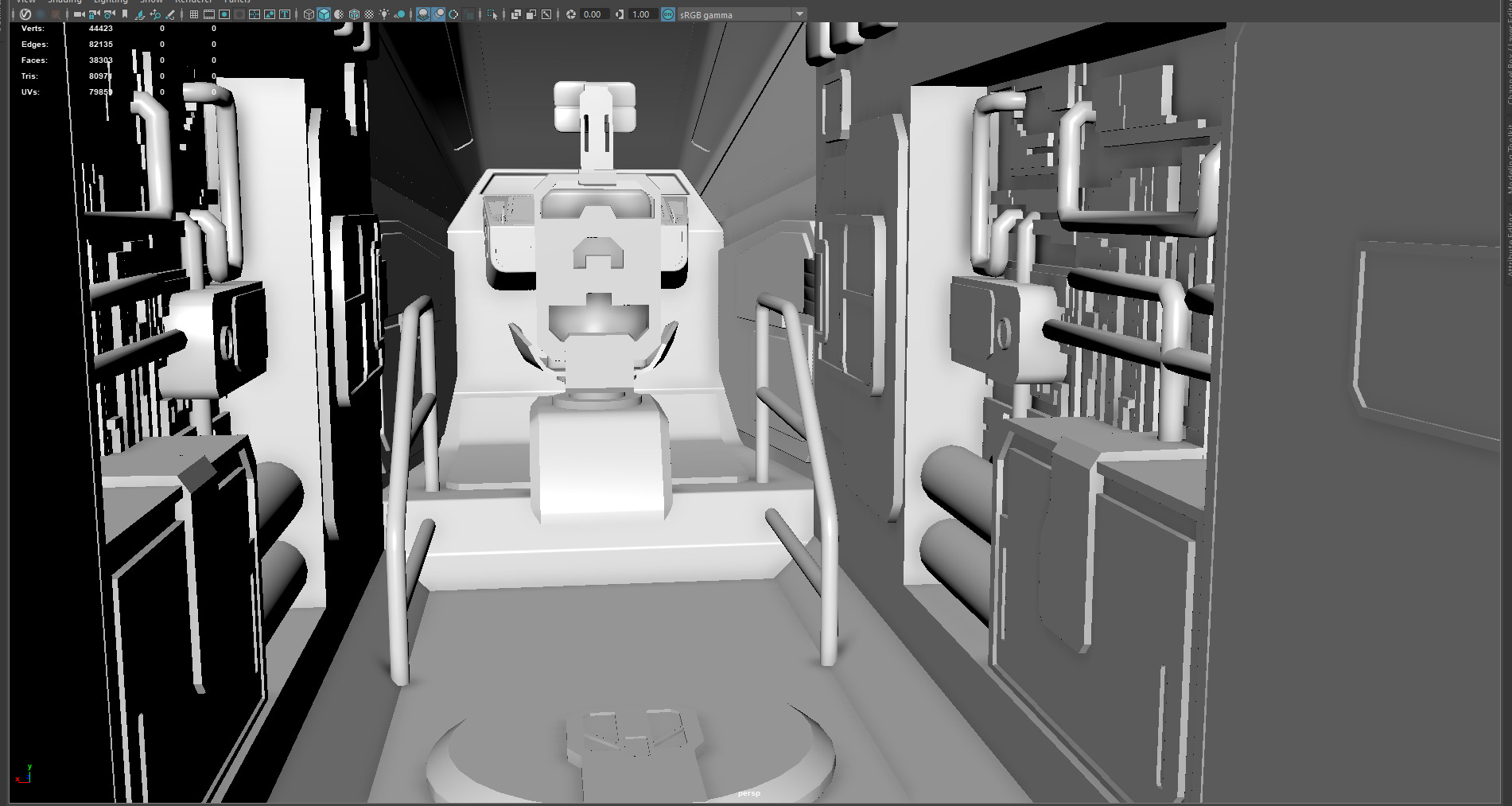 Phantom Starship Low Poly Sci-Fi Spaceship Low-poly 3D model_4