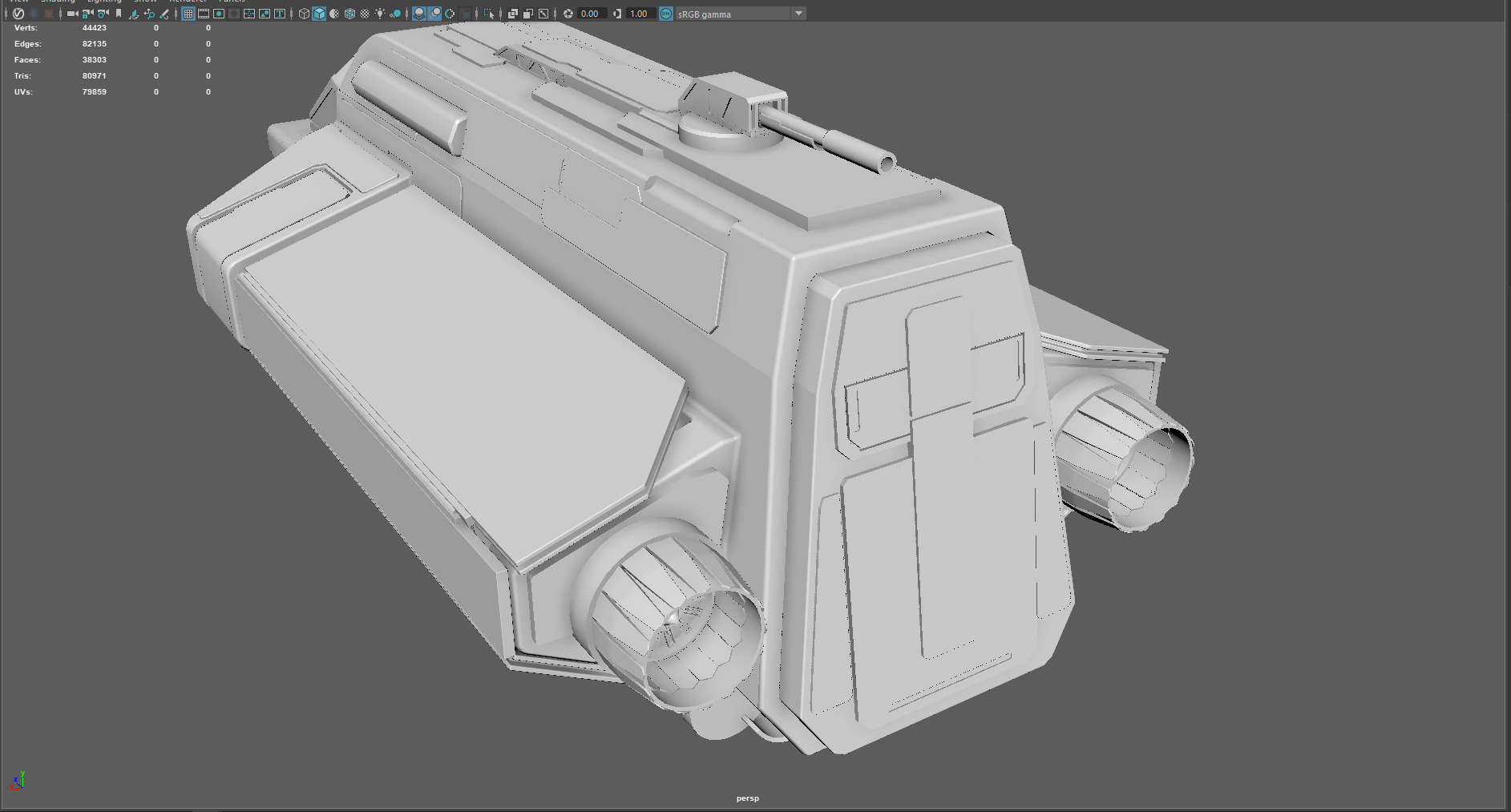Phantom Starship Low Poly Sci-Fi Spaceship Low-poly 3D model_1