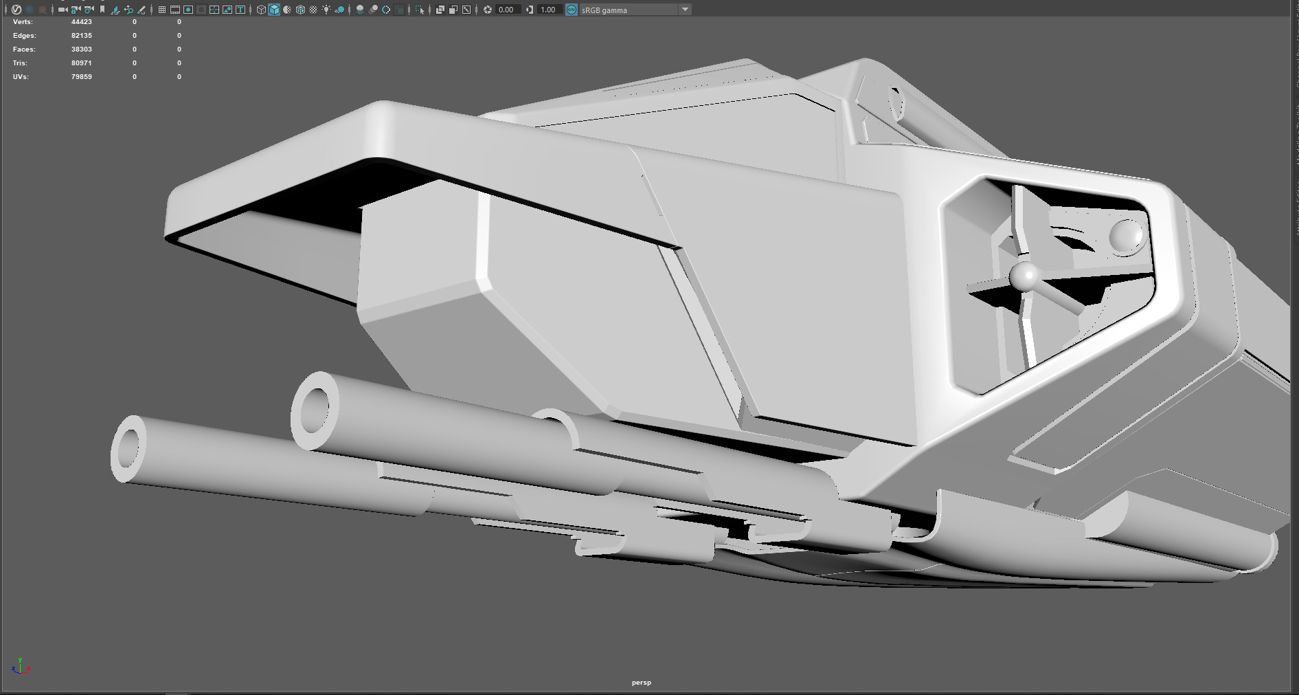 Phantom Starship Low Poly Sci-Fi Spaceship Low-poly 3D model_11