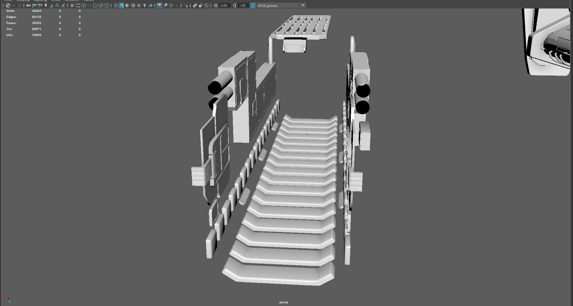 Phantom Starship Low Poly Sci-Fi Spaceship Low-poly 3D model_21