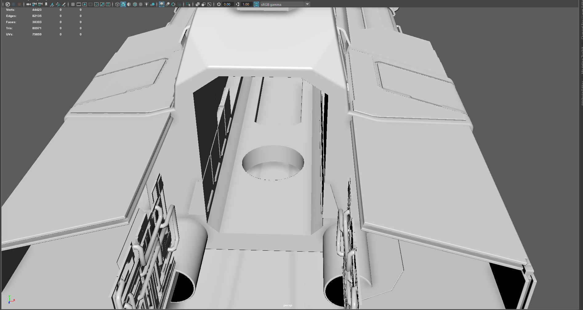 Phantom Starship Low Poly Sci-Fi Spaceship Low-poly 3D model_17