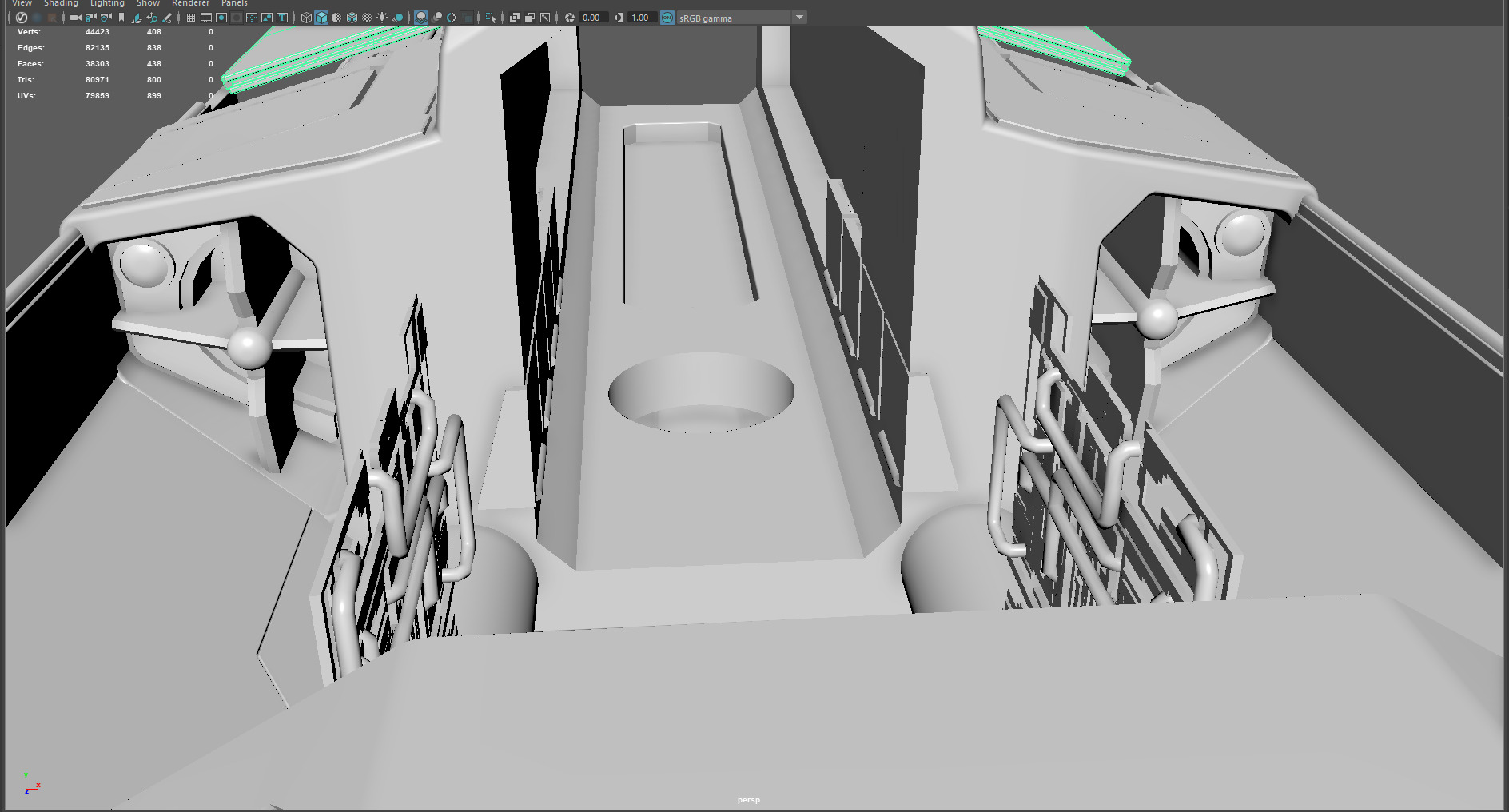 Phantom Starship Low Poly Sci-Fi Spaceship Low-poly 3D model_16