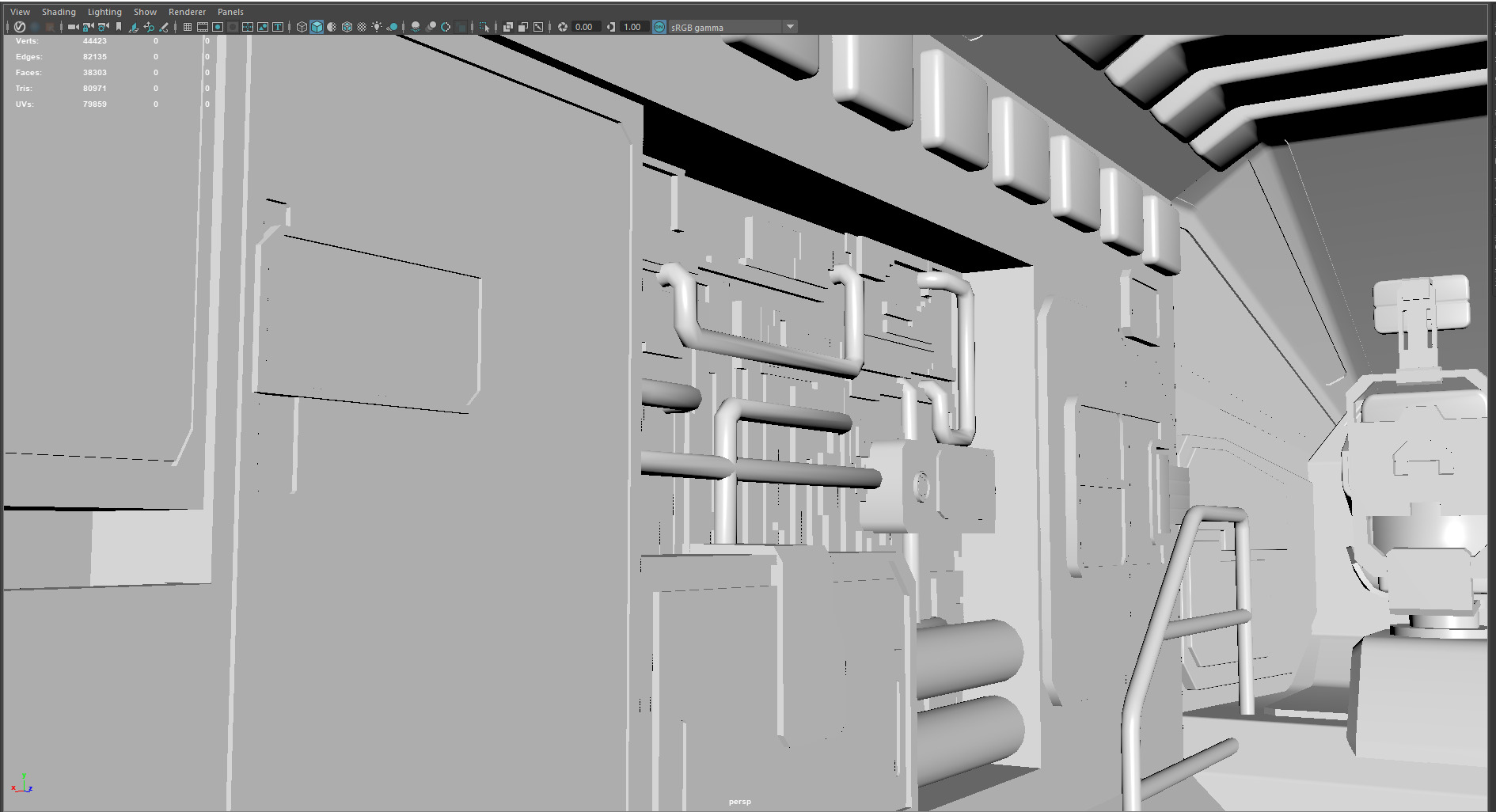 Phantom Starship Low Poly Sci-Fi Spaceship Low-poly 3D model_5