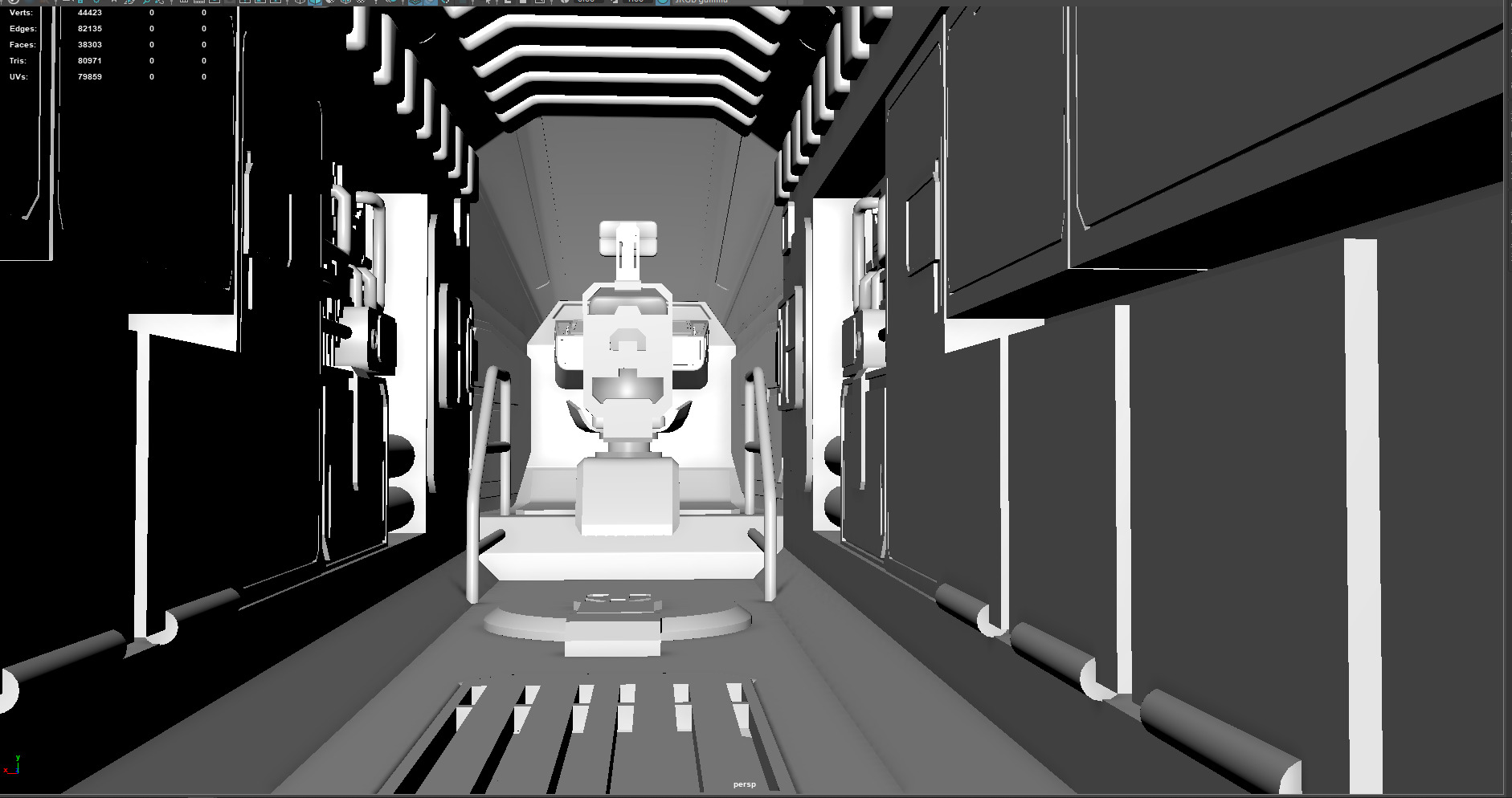 Phantom Starship Low Poly Sci-Fi Spaceship Low-poly 3D model_15