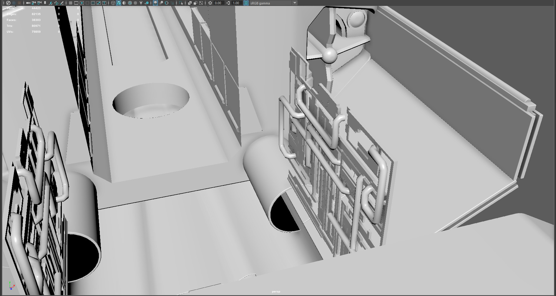 Phantom Starship Low Poly Sci-Fi Spaceship Low-poly 3D model_25