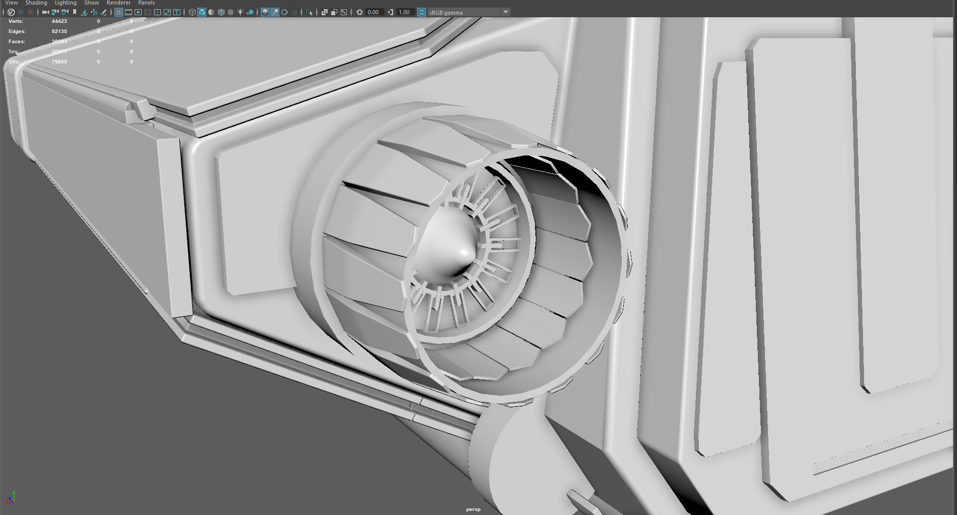 Phantom Starship Low Poly Sci-Fi Spaceship Low-poly 3D model_3