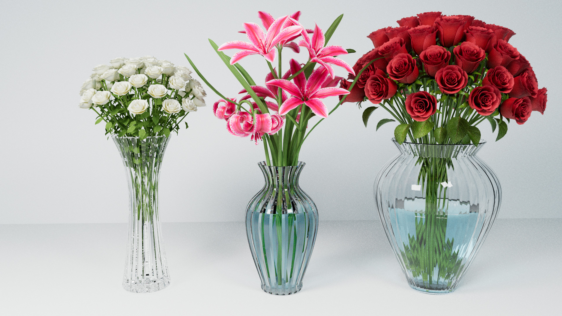 Set of flower bouquets 3D model_7