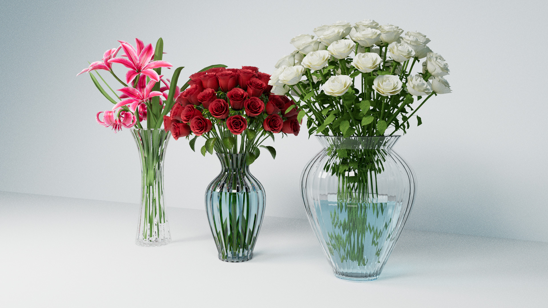 Set of flower bouquets 3D model_5