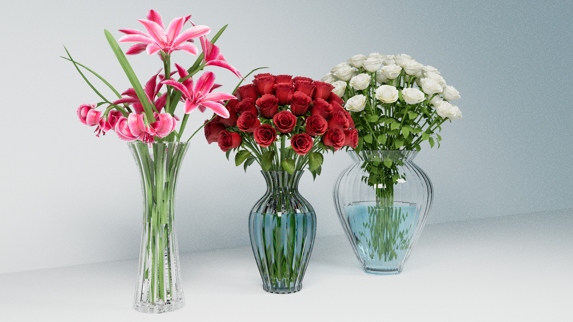 Set of flower bouquets 3D model_6
