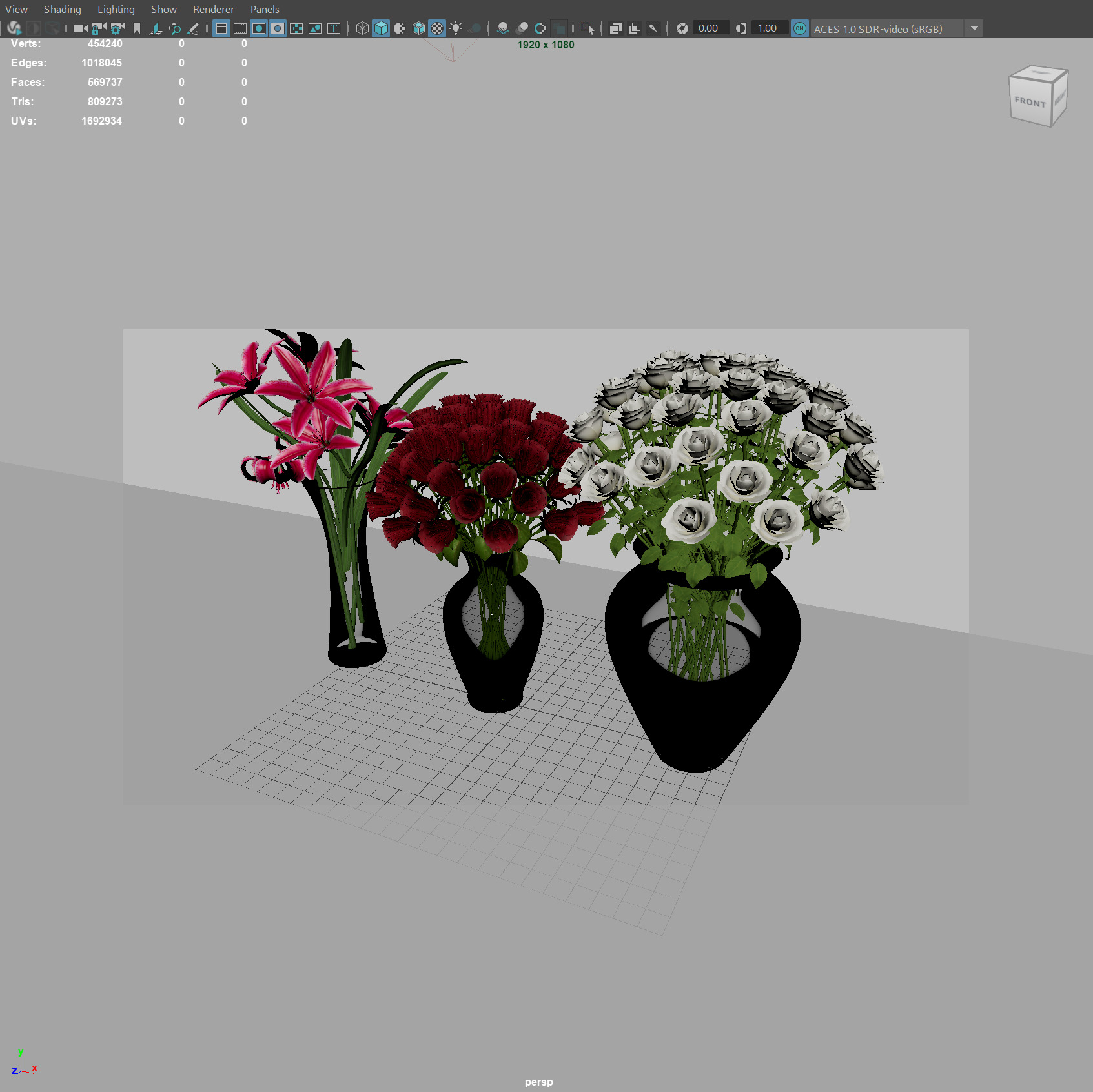 Set of flower bouquets 3D model_9