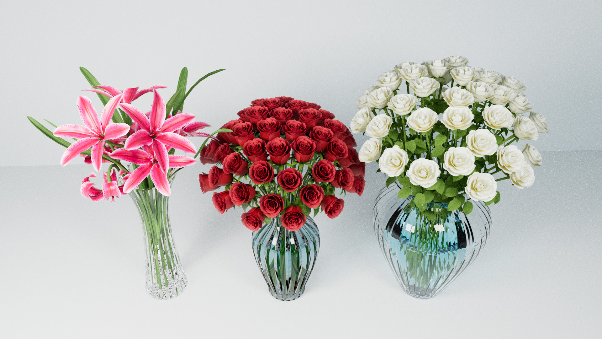 Set of flower bouquets 3D model_8