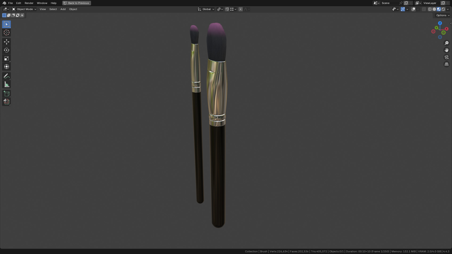 Make Up Brush PBR 25 3D model_26