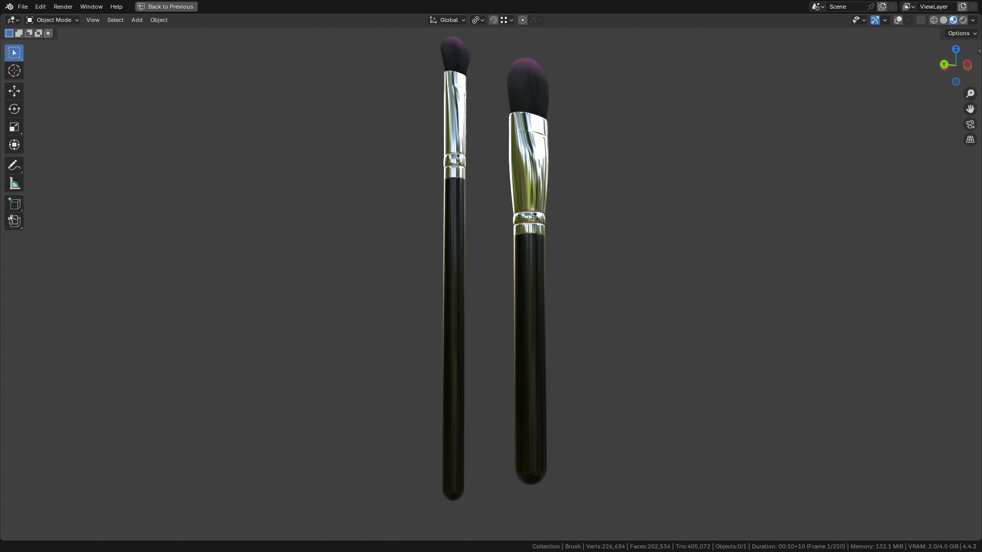 Make Up Brush PBR 25 3D model_4