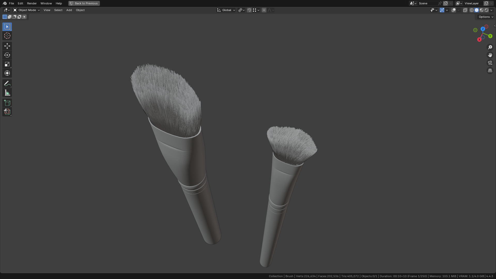 Make Up Brush PBR 25 3D model_23