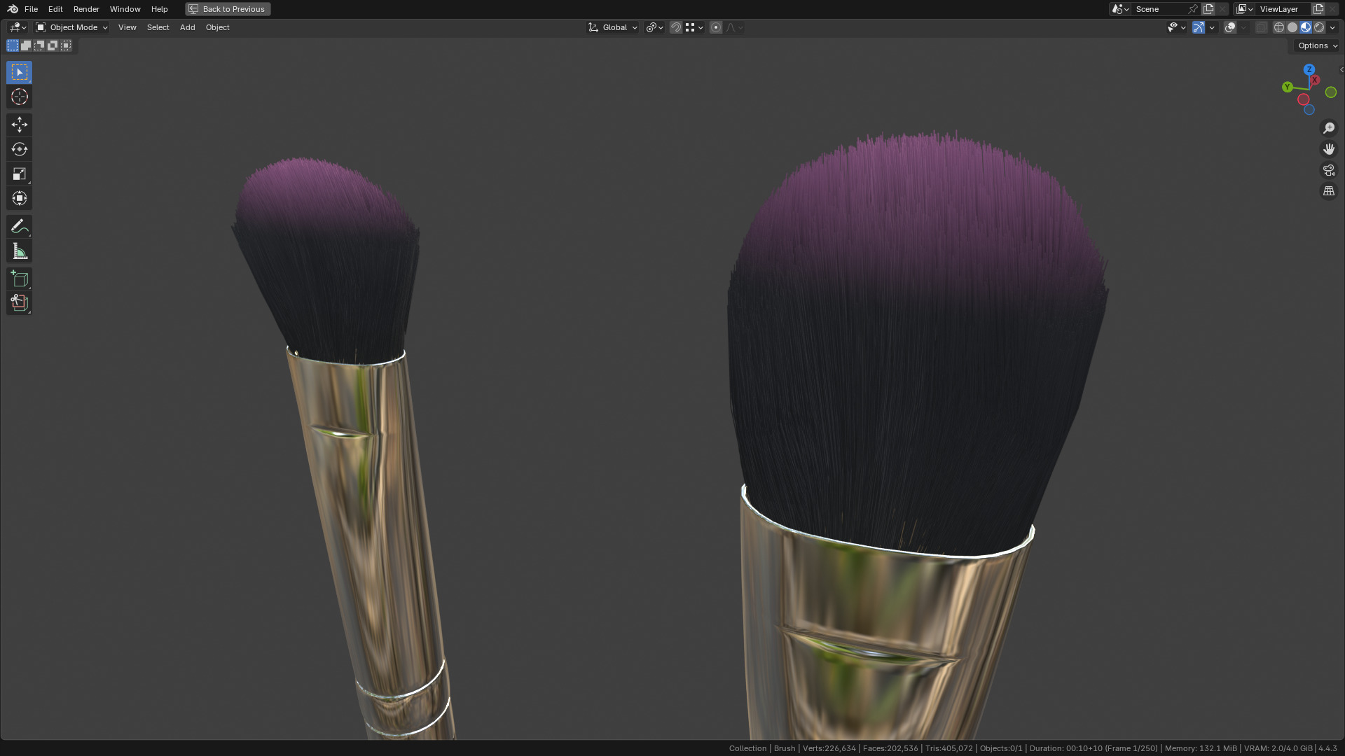 Make Up Brush PBR 25 3D model_2