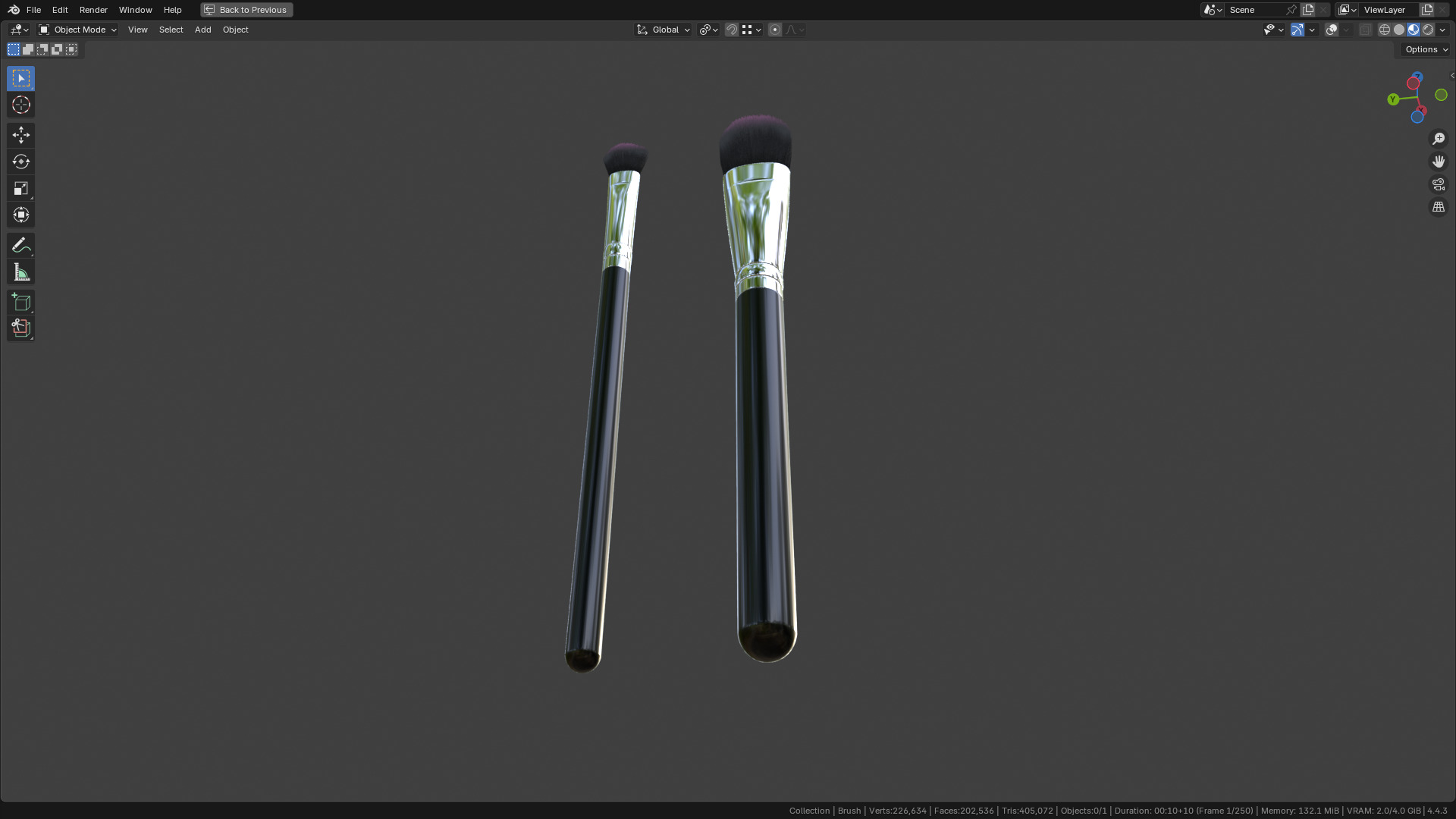 Make Up Brush PBR 25 3D model_15