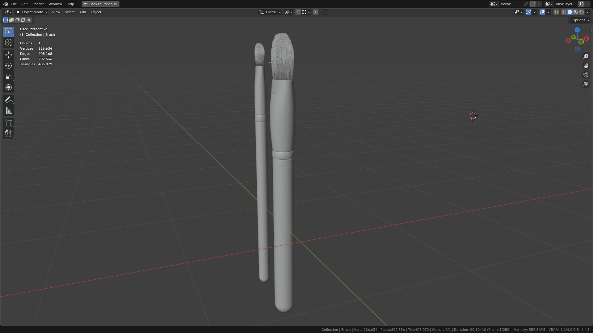 Make Up Brush PBR 25 3D model_35