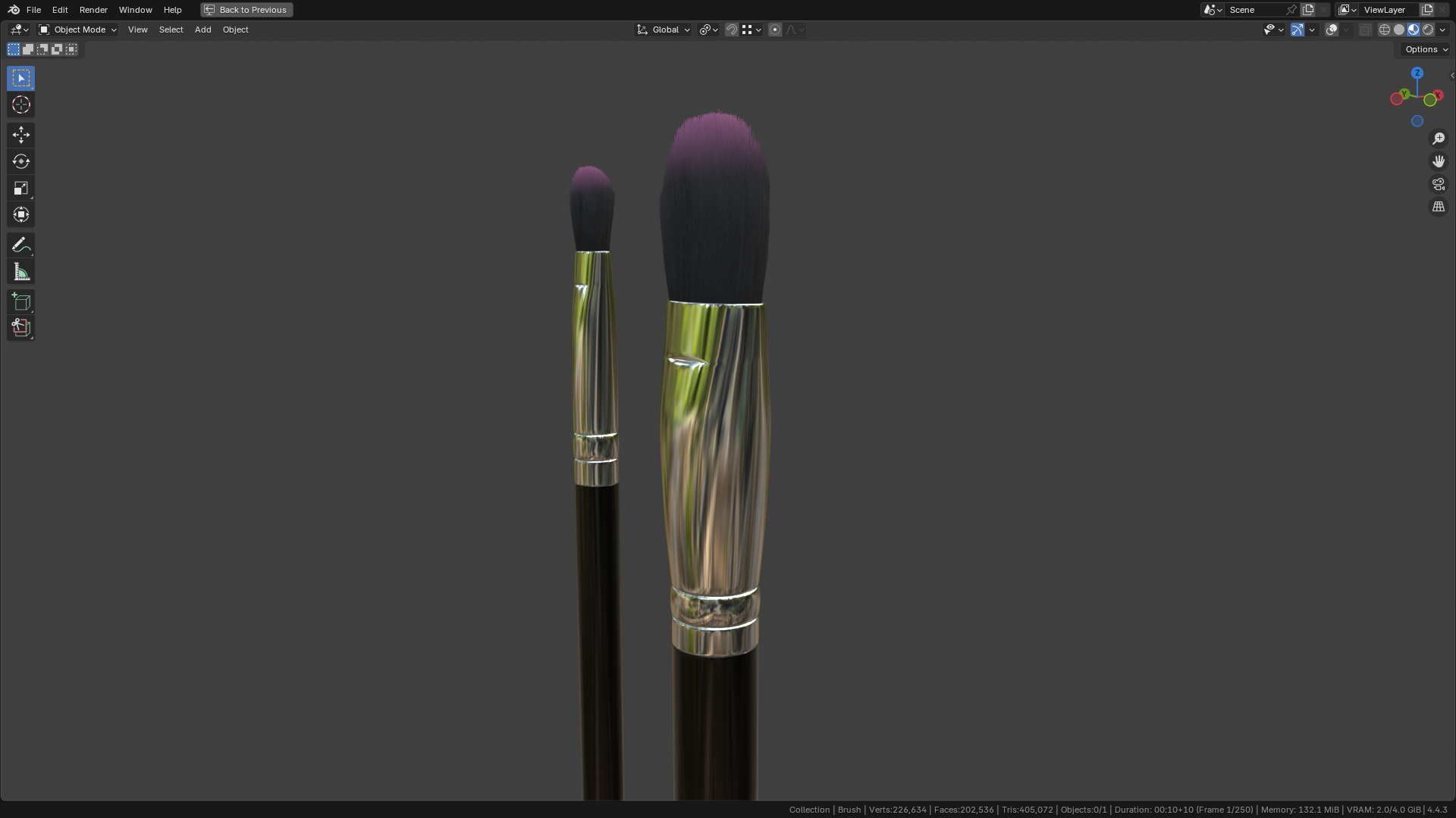 Make Up Brush PBR 25 3D model_10