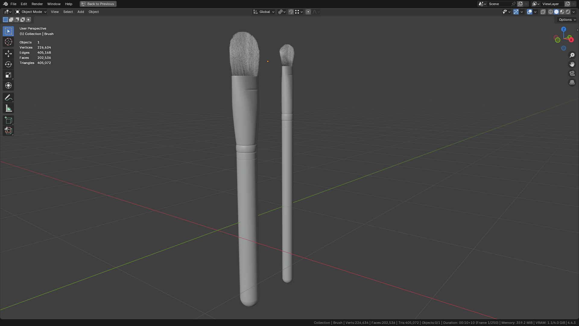 Make Up Brush PBR 25 3D model_34