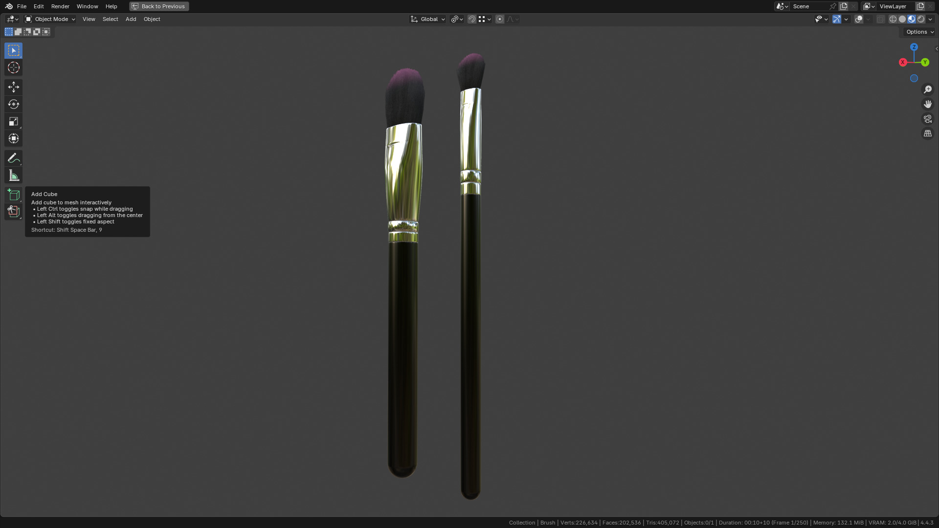 Make Up Brush PBR 25 3D model_17