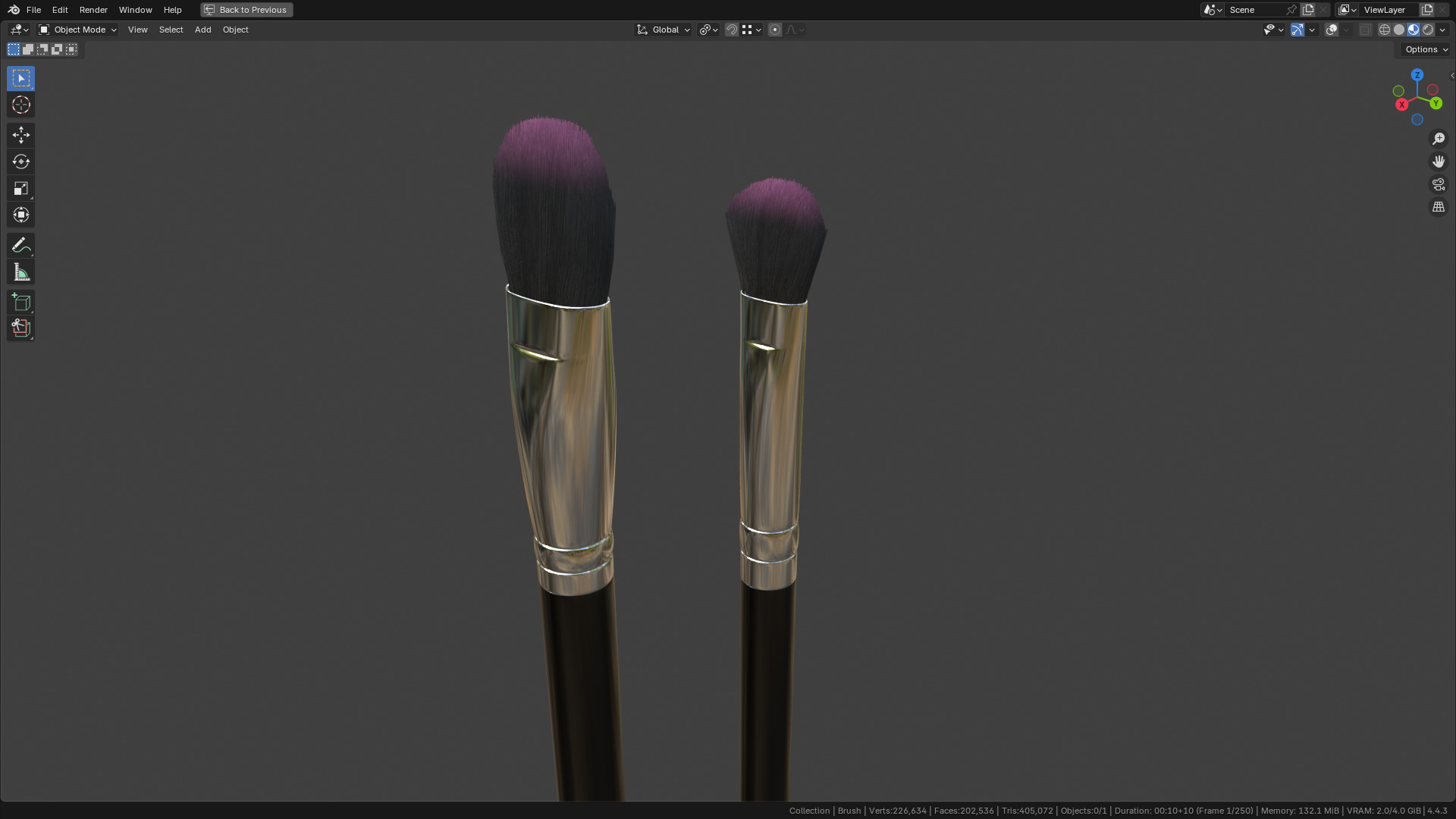 Make Up Brush PBR 25 3D model_16