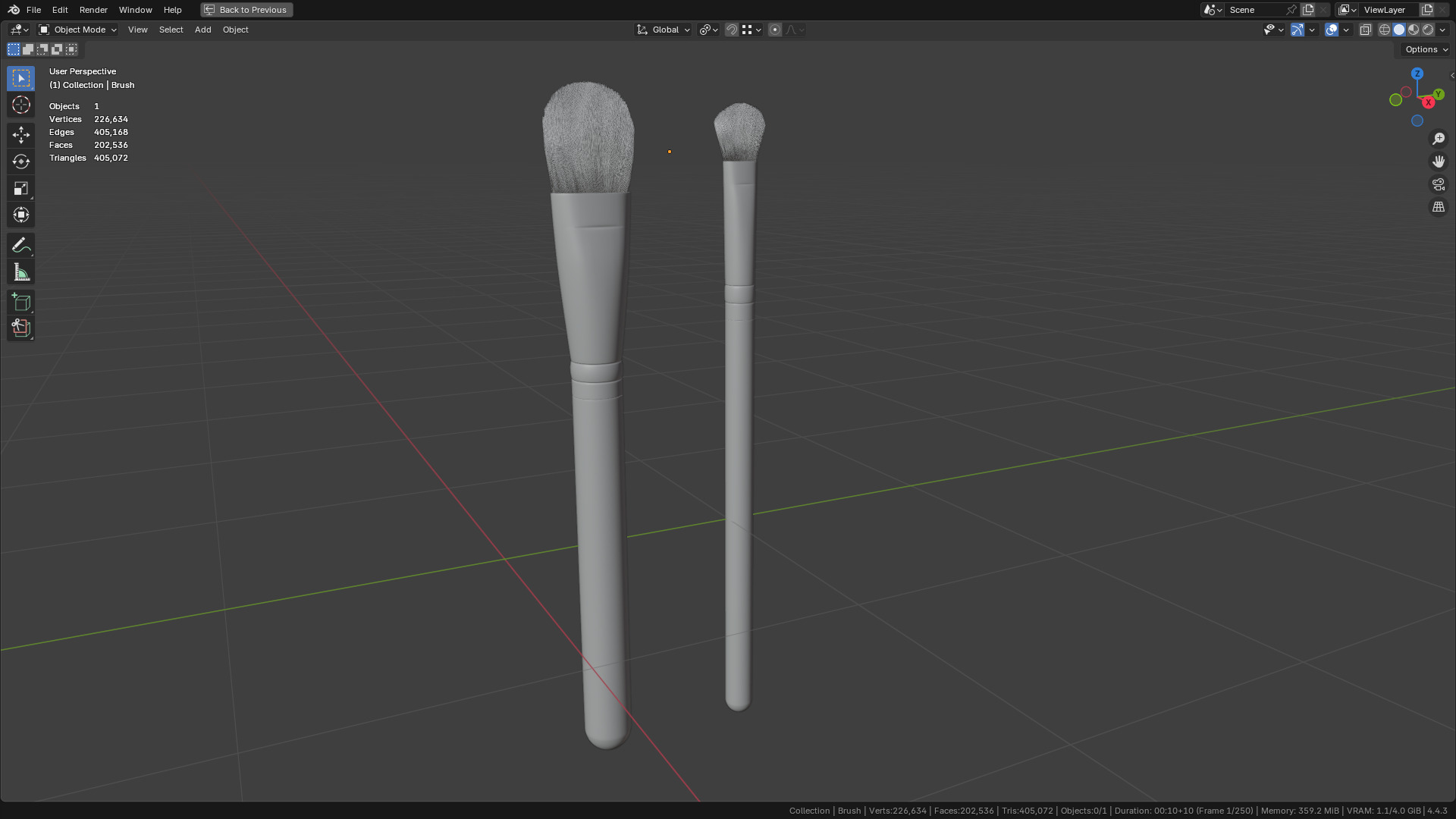 Make Up Brush PBR 25 3D model_37