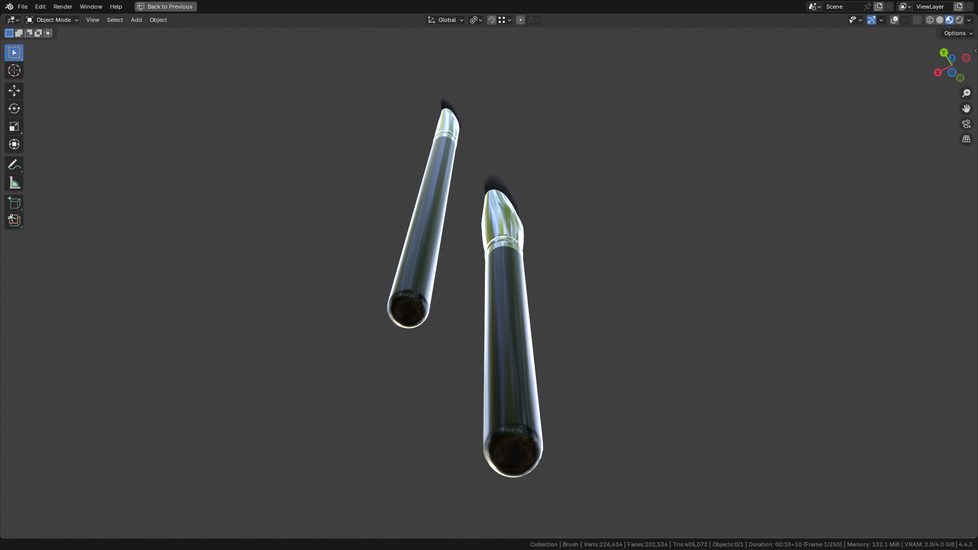 Make Up Brush PBR 25 3D model_6