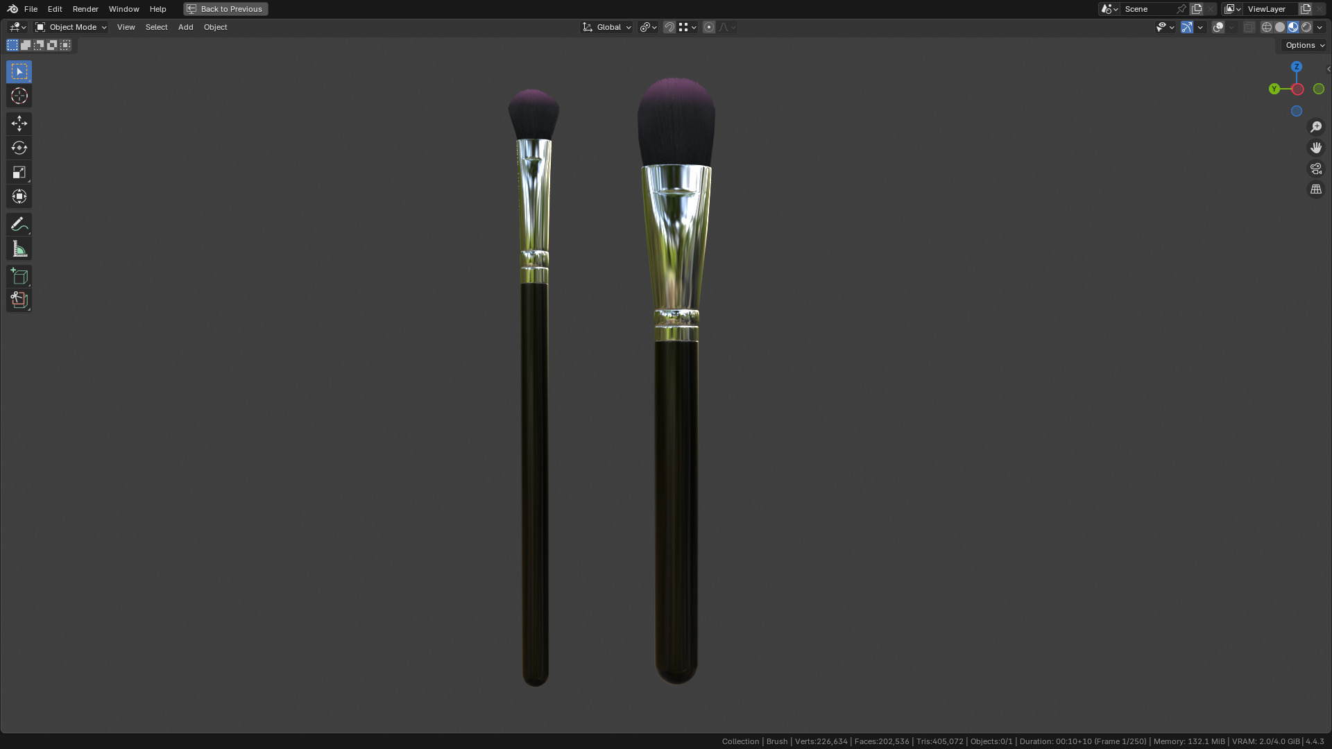 Make Up Brush PBR 25 3D model_22